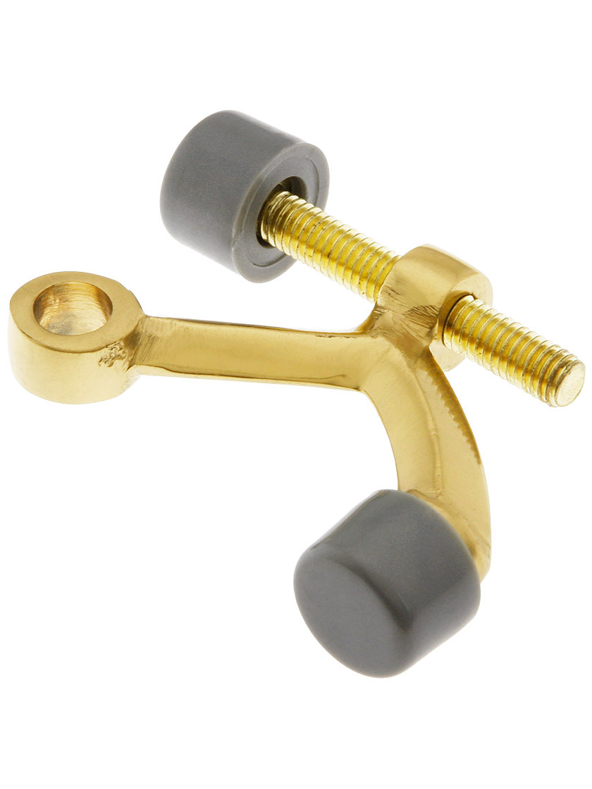 Solid Brass Hinge Mounted Pin Stop in Polished Brass.